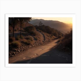 Sunset On A Mountain Road 1 Art Print