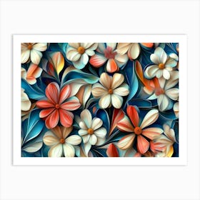 Abstract Flowers 3 Art Print