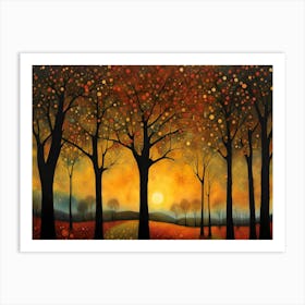 Sunset In The Forest 1 Art Print