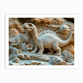 3d Dinosaur Made In Stone 4 Art Print