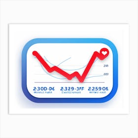 App Icon Representing A Cardiograph With A Red Outline Against A Flat Design Heartbeat Wave Showcas Art Print