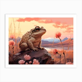 Modern Japandi Toad Art Print