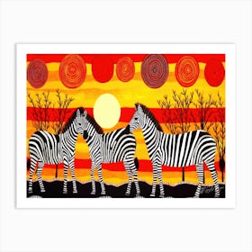 African Zebra Art - Zebras Safari Art Print