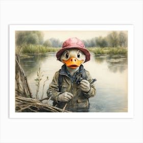 Duck In The Water 3 Art Print