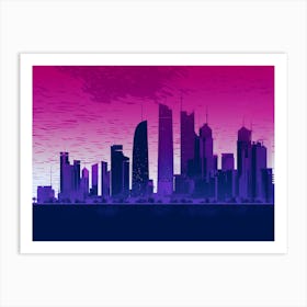 Doha Skyline Skyline  Art Print