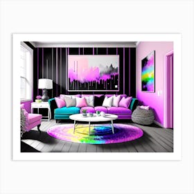 Purple Living Room 2 Art Print