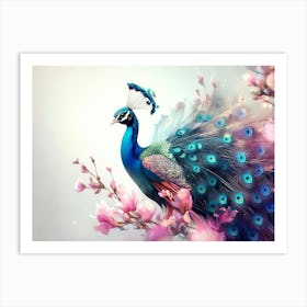 Peacock Abstract Painting 1 Art Print