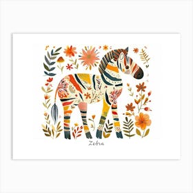 Little Floral Zebra 1 Poster Art Print