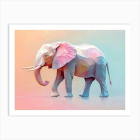 Elephant Animal Abstract Art In Pastel Colors Art Print