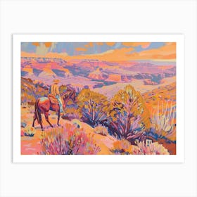 Cowboy Painting Grand Canyon Arizona 3 Art Print