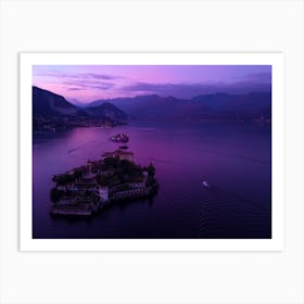 Sunset Lake Maggiore, Italy, Stresa Print Art Print