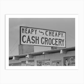 Sign, Quemado, Texas By Russell Lee Art Print