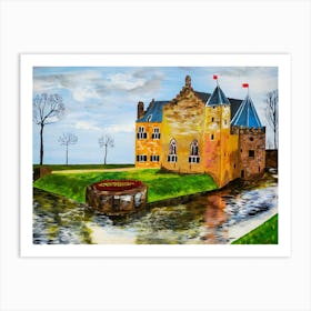 painting art Castle By The Water Art Print