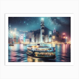 Hong Kong At Night Art Print