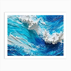 Abstract Turbulent Ocean Surface Turquoise And Blue Hues Dominating Intermingled With White Foam A 2 1 Art Print