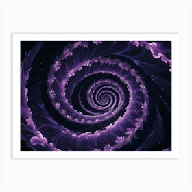 A Glowing, Purple Spiral With Intricate Floral Patterns, Resembling A Galaxy Or A Cosmic Event Art Print