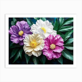 Three Hibiscus Flowers Art Print