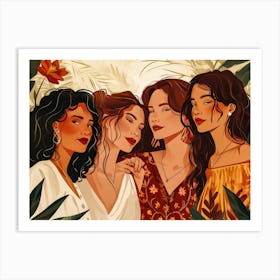 Four Girls In The Jungle Art Print