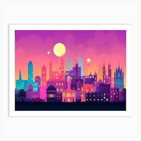 Barcelona Skyline Art Print