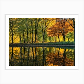 Serene Autumn Reflections 24 Art Print