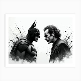 Dark Knight Vs Chaos. Superheroes and Villains Art Print