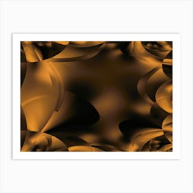 Abstract Golden Swirls Art Print