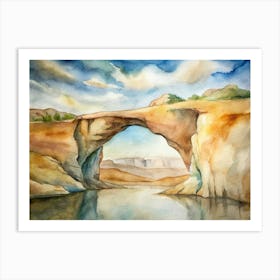 A Minimalist Depiction Of Natural Bridges Carved B (1) Art Print