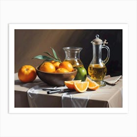 Still Life With Oranges Art Print