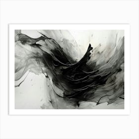 Transcendent Echoes Abstract Black And White 7 Art Print