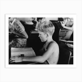 Child Studying In School, Southeast Missouri Farms By Russell Lee 1 Art Print