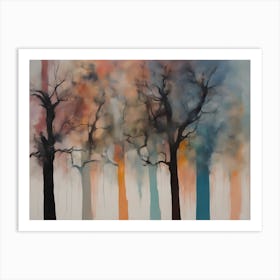 Trees In The Forest Abstract Forest Art Print