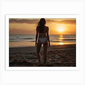 Woman Body At The Beach 04 Art Print