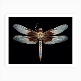 Dragonfly Common Whitetail Plathemis Illustration Vintage 1 Art Print