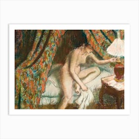 Naked Woman In Bed Retiring, Edgar Degas Art Print