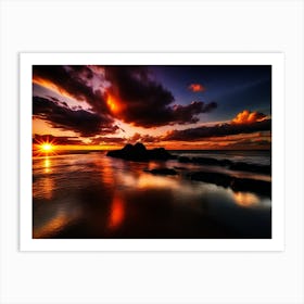 Sunset On The Beach 1043 Art Print