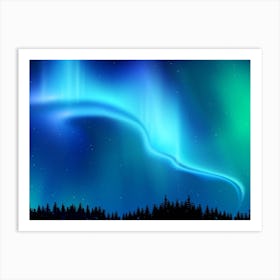 Aurora neon landscape #7 Art Print