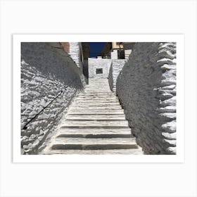 White Stairs Poster