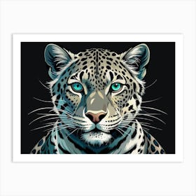 Leopard Portrait With Blue Eyes Art Print