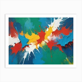 Abstract Colorful Paint Splatters Art Print