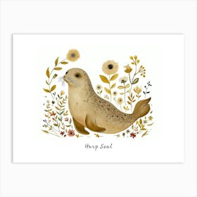 Little Floral Harp Seal 3 Poster Art Print