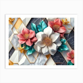 Origami Flowers 1 Art Print