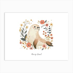 Little Floral Harp Seal 1 Poster Art Print