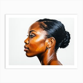 Side Profile Of Beautiful Woman Oil Painting 112 Art Print