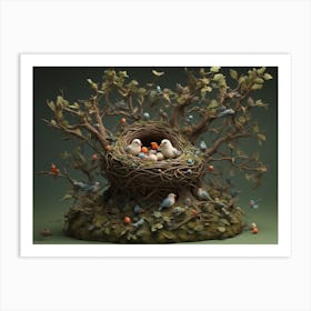 Birds In A Nest 1 Art Print