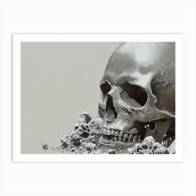 Skull In The Sand Art Print