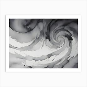 Abstract Black And White Swirling Pattern 9 Art Print