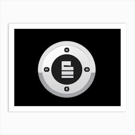 Black Pointer Finger Piercing The Center Of A Grey Round Interface Button Encapsulating The Essence 2 1 Art Print