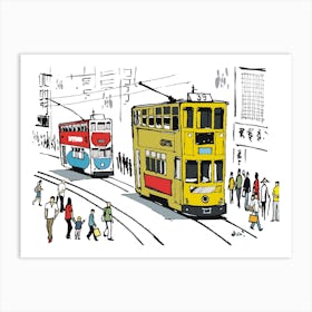 Trams Art Print