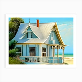 Cape Cod Beach House Art Print