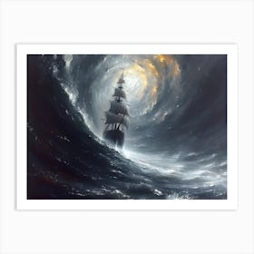 Ship In The Storm Art Print